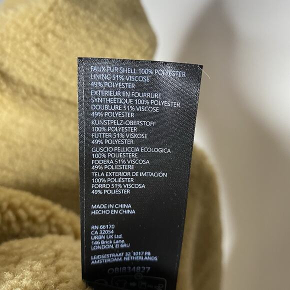 Free People Get Cozy Teddy Jacket Women's Medium Brown Fuzzy Oversize Boho Zip - Picture 8 of 10